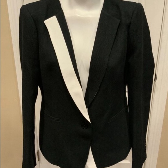 BCBGMaxAzria "Marcelle" Black & White Colorblock Jacket, Size Large NWT! $298 - Picture 3 of 4